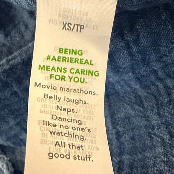 Aerie Gauzy Belted Romper Long Sleeve Oversized With Pockets XS - Picture 12 of 13